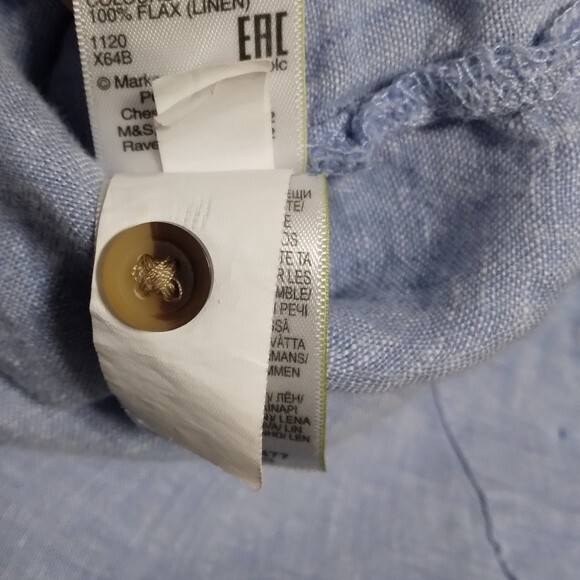 Pure Linen blue shirt size‎ 14 - Picture 5 of 6